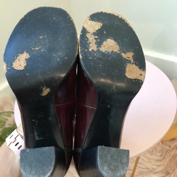 Marc Jacobs Red Brown Vintage style Patent Leather Block Heels Size 36 A… - Picture 8 of 11